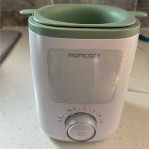 Momcozy Electric Bottle Warmer in Sage Green and White